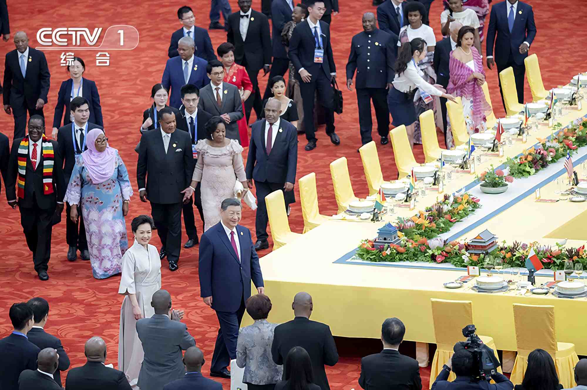 习近平彭丽媛为中非合作论坛北京峰会贵宾举行欢迎宴会